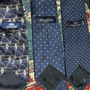 3 blue Ties Stafford and brooks brothers